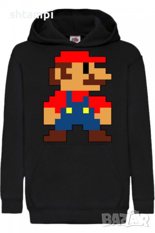 Детски Суитчър/Суитшърт Mario 8-bit,,Super Mario,Игра,Подарък,Изненада,Забавление,Рожден Ден