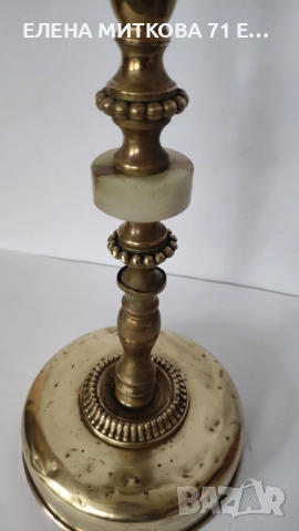 Старинна много масивна преносима месингова поставка за пепелник, снимка 8 - Антикварни и старинни предмети - 52190131