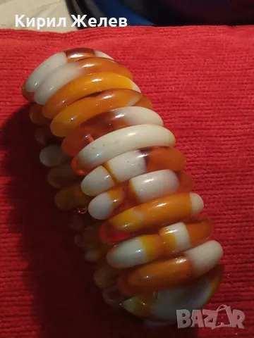 ПРЕКРАСНА РАЗТЕГЛИВА ВИНТИДЖ АРТ КЕХЛИБАРЕНА ГРИВНА от ТОПЕН / ПРЕСОВАН БАЛТИЙСКИ КЕХЛИБАР 47174, снимка 11 - Гривни - 47198792