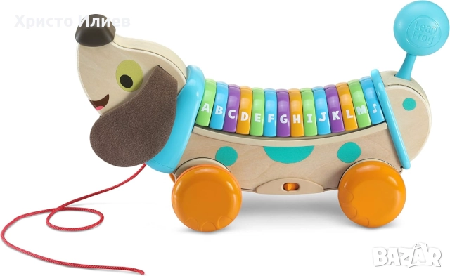 Дървено кученце за бутане и теглене с музика Vtech, снимка 6 - Образователни игри - 52636300