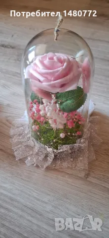 Светещи куполи с изкуствена роза, декорация и скандинавски мъх , снимка 11 - Друга електроника - 49022265