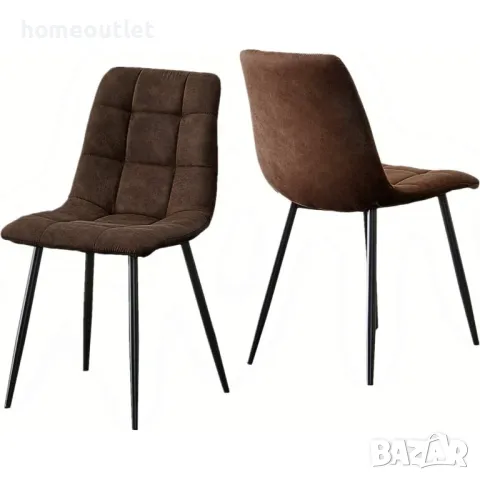 ПРОМОЦИЯ Трапезни столове с дамаска от висококачествен изкуствен велур (к-кт от 2 бр.) C-UDC056BR