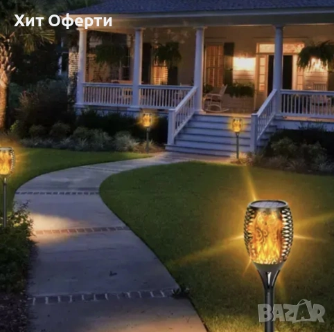 Соларна лампа тип пламък – комплект от 6 бр., снимка 2 - Соларни лампи - 53145809