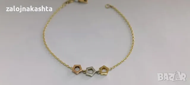 Нова-Златна гривна-1,78гр/14кр, снимка 4 - Гривни - 48892652