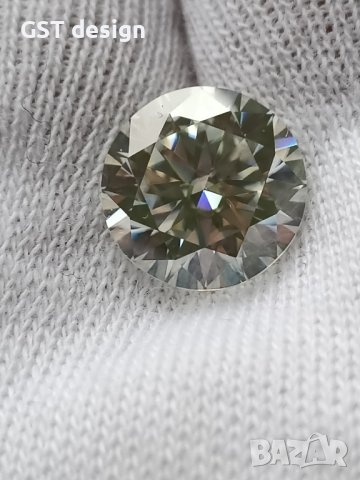 Топ Мойсанит Диамант Голям 10,9мм Фенси Moissanite Diamond , снимка 3 - Други - 42960589