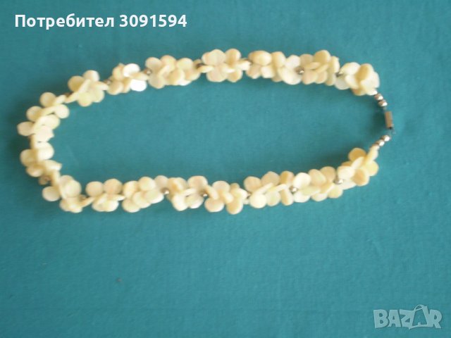 старо дамско колие от седеф ръчно изработено 50 те години, снимка 3 - Антикварни и старинни предмети - 37094578