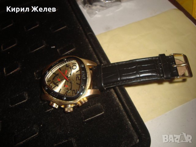 SARASTRO ДИЗАЙНЕРСКИ МАРКОВ МОДЕН ПОЗЛАТЕН ЧАСОВНИК с КАИШКА 21784, снимка 8 - Мъжки - 32714466