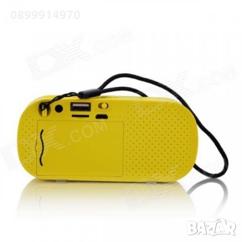 Bluetooth мини колонка с FM радио, USB, MP3,SD card player, AUX,Жълта, снимка 2 - Тонколони - 33523270