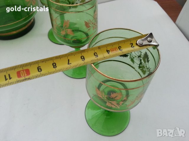 Стар сервиз цветно стъкло , снимка 5 - Антикварни и старинни предмети - 33551383