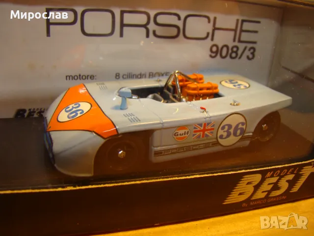 1:43 BEST MODEL PORSCHE 908/3 КОЛИЧКА ИГРАЧКА МОДЕЛ, снимка 3 - Колекции - 48749549