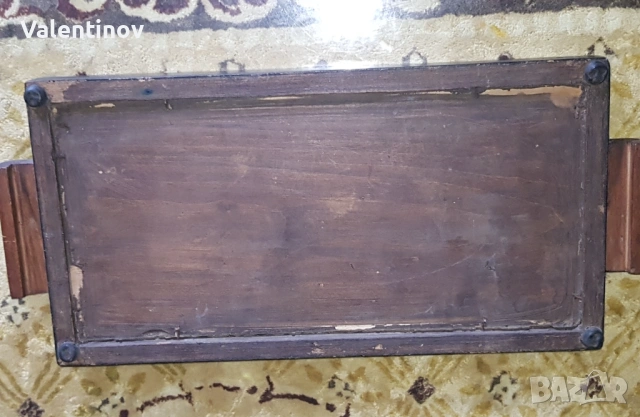Старинен дървен поднос със стъкло, снимка 3 - Антикварни и старинни предмети - 53211566