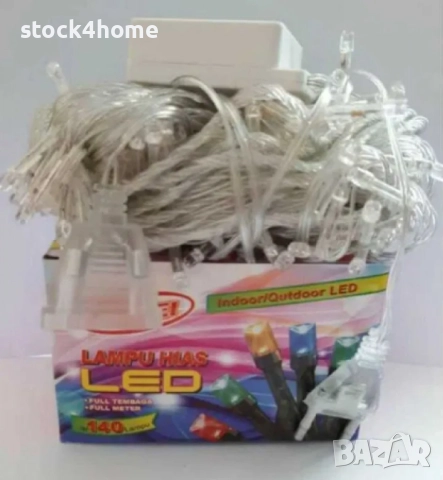 Коледни лампи за елха многоцветна светлина 5 метра, 140 LED, Коледна украса, снимка 5 - Декорация за дома - 52575801