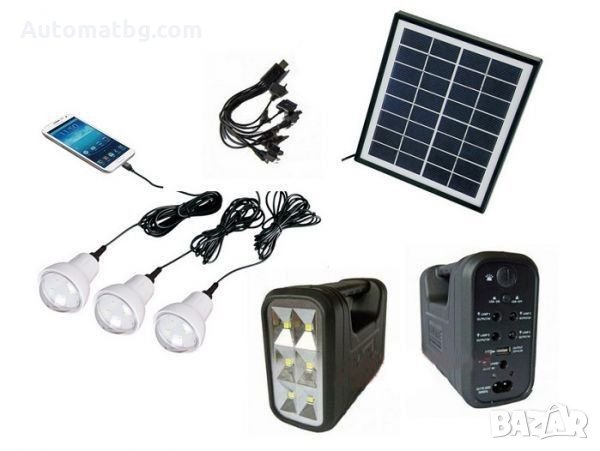 Комплект соларна осветителна система Automat, GD-8017 A, снимка 1 - Соларни лампи - 32705329