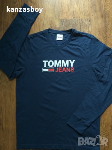 tommy hilfiger tommy jeans longsleeve - страхотна мъжка блуза КАТО НОВА, снимка 4 - Блузи - 43732531