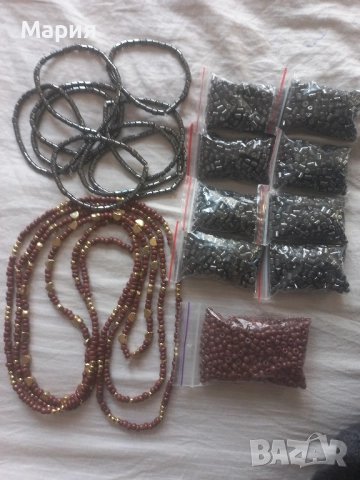 Мъниста хематит, фиби, брошки, гривни, снимка 2 - Гривни - 52845900