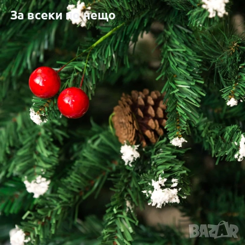 Изкуствена елха със сняг и шишарки, 150 см Код P1579, снимка 2 - Декорация за дома - 52588911