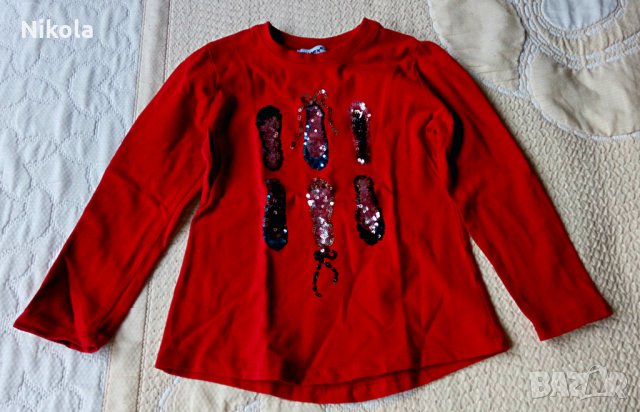 Детска червена блуза Wanex за момиче с ръст 110см, снимка 3 - Детски Блузи и туники - 28221097