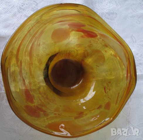 Тежка, красива, стъклена голяма фруктиера Арт стъкло , снимка 8 - Други стоки за дома - 10670657