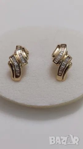            Златни обеци с брилянти , снимка 8 - Обеци - 47560666