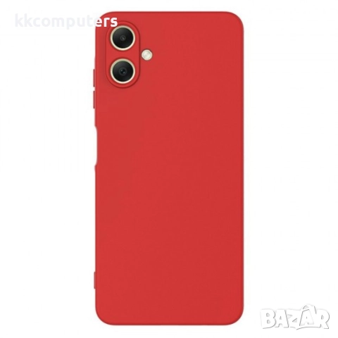 Силиконов кейс bSmart Silicone Soft Cover, За Samsung Galaxy A07, Червен и Протектор 