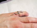 Мъжки Сребърен пръстен със увита змия моторджийски, мото аксесоари, мото екипировка, снимка 1 - Пръстени - 32362991