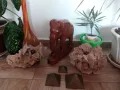 Стилна статуетка на азиатски слон.Дърворезба., снимка 5