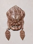 Медна ритуална маска , амулет от азиатска култура,божество , защитен дух от Непал. , снимка 4