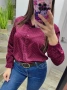 Дамска риза с камъчета цвят бордо, снимка 2