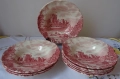 Порцелан винтидж - Англия Johnson Brothers розово-червено, снимка 1