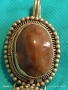 Част от ВИНТИДЖ ГРИВНА с ДВА ОВАЛНИ КАМЪКА ФИЛИГРАН АХАТ 52184, снимка 2