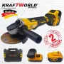 Акумулаторен Безчетков Ъглошлайф KraftWorld 36V 8Ah + 2 Батерии и Зарядно с Куфар, снимка 1