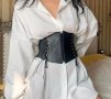 Корсет колан от еко кожа с връзки и цип, снимка 3