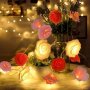 Нови LED светлини рози USB Лампички на батерия за украса декорация дом, снимка 4