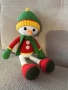 Коледна играчка плетен снежен човек, снимка 1