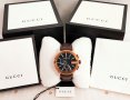 GUCCI G-Chrono XL Black Dial Brown Leather Men's Watch 44мм мъжки часовник като нов, снимка 4