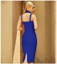 Дамска тъмно-синя рокля по тялото, бандажна, снимка 5
