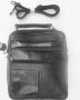 Голяма мъжка кожена чанта от естествена кожа за таблет и  смартфон   с ципове и джобове