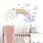 Стикер за стена Еднорог с дъга и пеперуди , декорация за детска стая , подарък за бебе деца, снимка 2