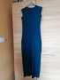 Indigo дълга рокля в петролен цвят+ подарък обеци