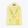 Вталено жълто сако Zara, снимка 7