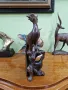Прекрасна голяма антикварна колекционерска дървена фигура статуетка композиция , снимка 8