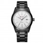 Мъжки класически часовник с дата, бял и черен, снимка 1 - Мъжки - 22554020