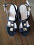 Дамски сандали от черен велур платформа размер 36 , снимка 1 - Сандали - 28834739