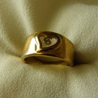 Стар позлатен сребърен пръстен, снимка 2 - Пръстени - 28629466