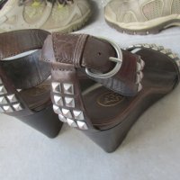 НОВИ елегантни дамски сандали , летни обувки N - 39 - 40 ASH® original, 3x 100% естествена кожа, снимка 3 - Сандали - 26217982