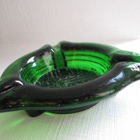 зелен стъклен пепелник, снимка 5 - Други - 40204269