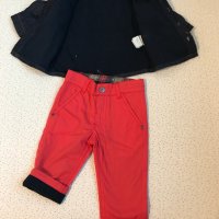 Дънкова риза и панталон-3-6 м, снимка 3 - Комплекти за бебе - 36716900