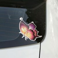 Качествен стикер лепенка цветна пеперуда за автомобил кола джип ван бус, снимка 1 - Аксесоари и консумативи - 32855791