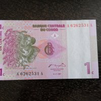 Банкнота - Конго - 1 сентим UNC | 1997г., снимка 2 - Нумизматика и бонистика - 27555416