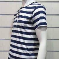 Нова мъжка моряшка тениска с връзки на тъмносиньо/бяло райе, снимка 13 - Тениски - 27950602